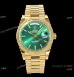 (GM Factory) AAA Replica Rolex Day-Date 40mm Watch Emerald Green Dial Yellow Gold